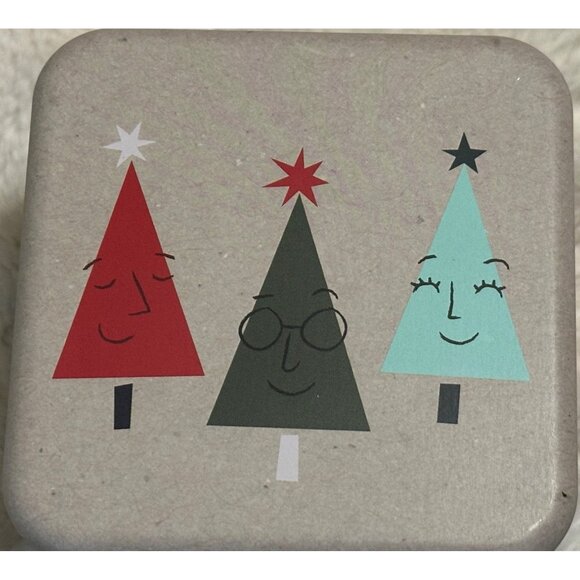 LOT of 2 Christmas Holiday Fossil Watch Holder ONLY Metal Tin Box Cases 2.75" - Picture 8 of 16